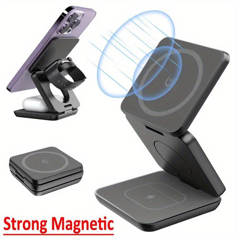 Desk Charging Station - Foldable 3 in 1 Fast Wireless