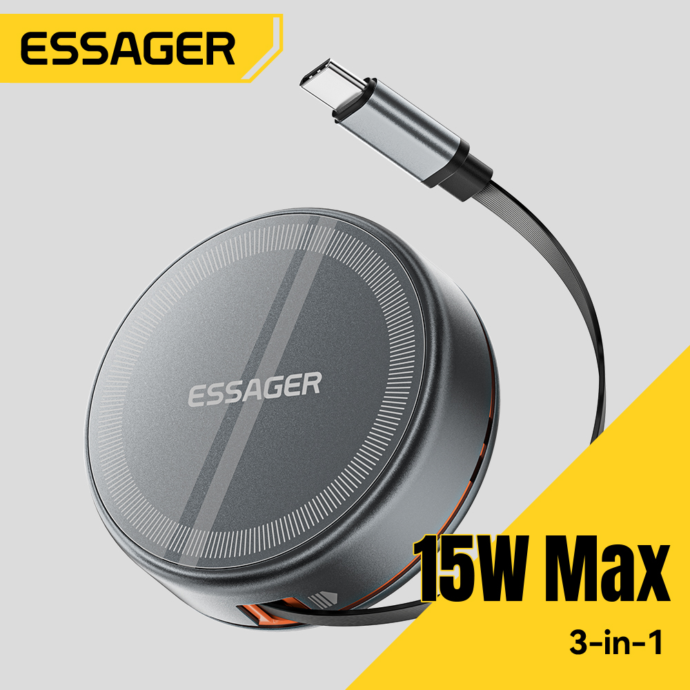 Desk Charging Station - Essager 15W 3 in 1 Magnetic