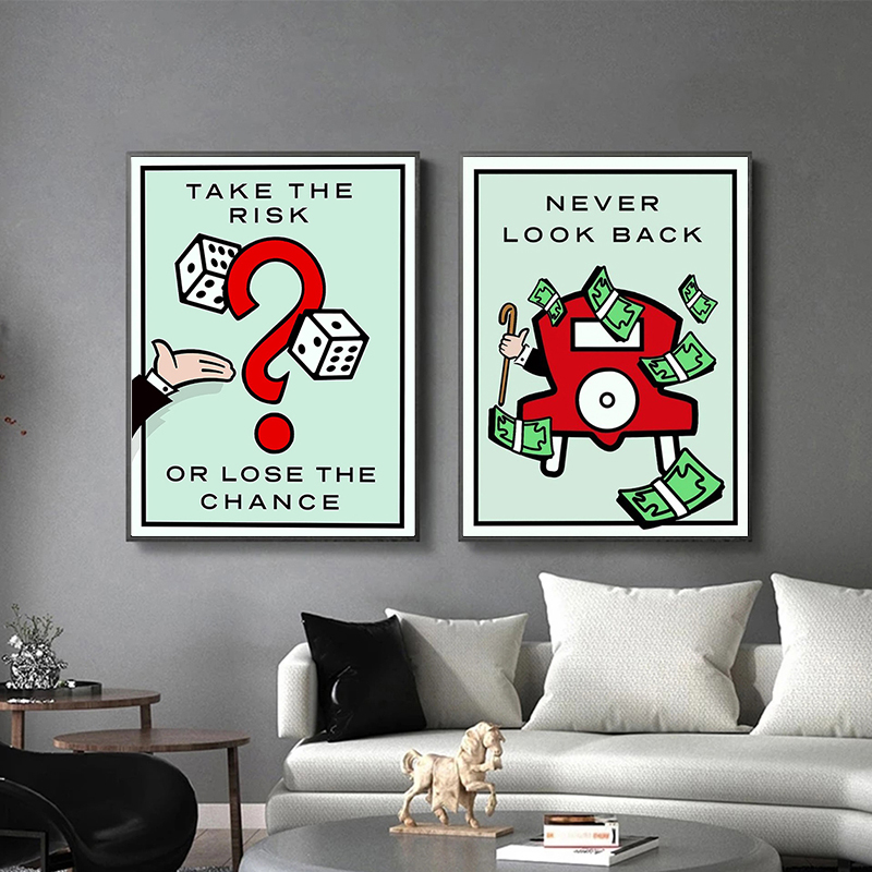 Home Office Inspiration - Monopoly Millionaire Money Canvas Poster Print