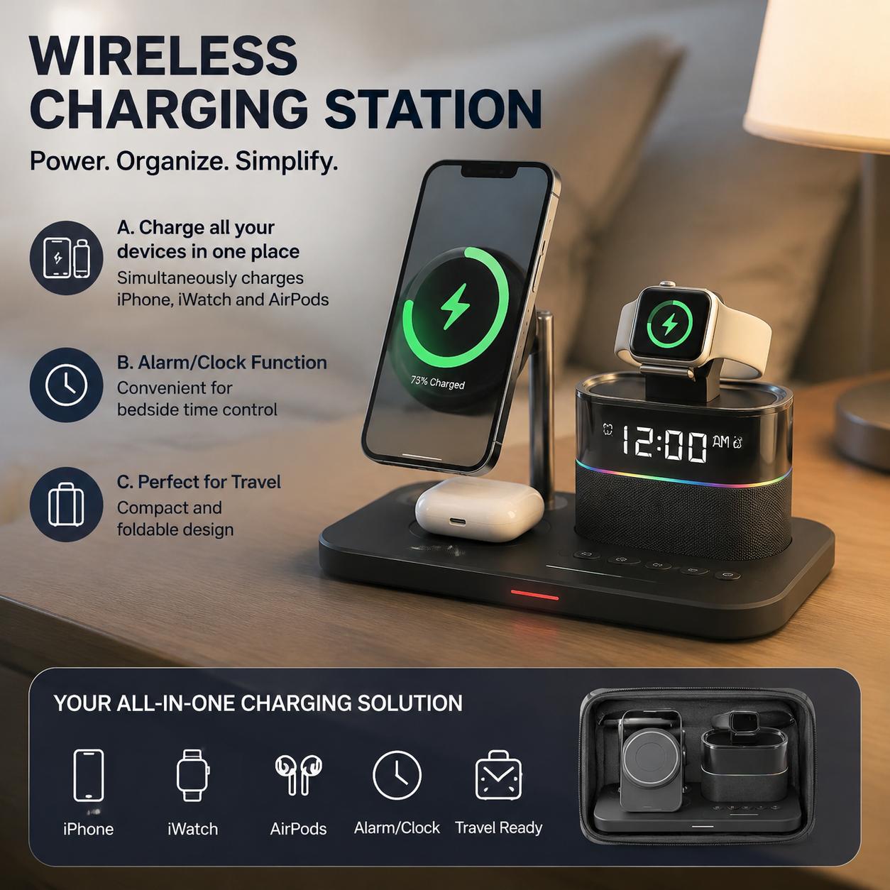 Magnetic Wireless Charging Sta - Desk Charging Station 评论和价格