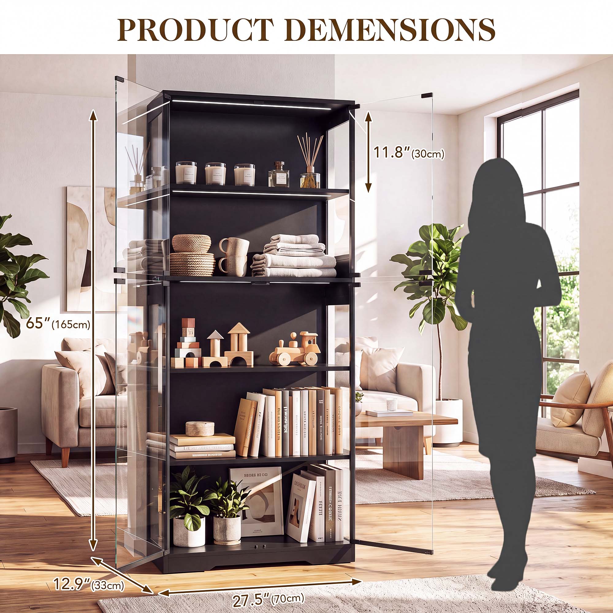 TCGBKAF 5‑Tier Display Cabinet - Home Office Inspiration 评论和价格