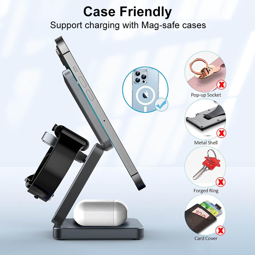 Wireless Charger 3 in 1 Foldab - Desk Charging Station 评论和价格