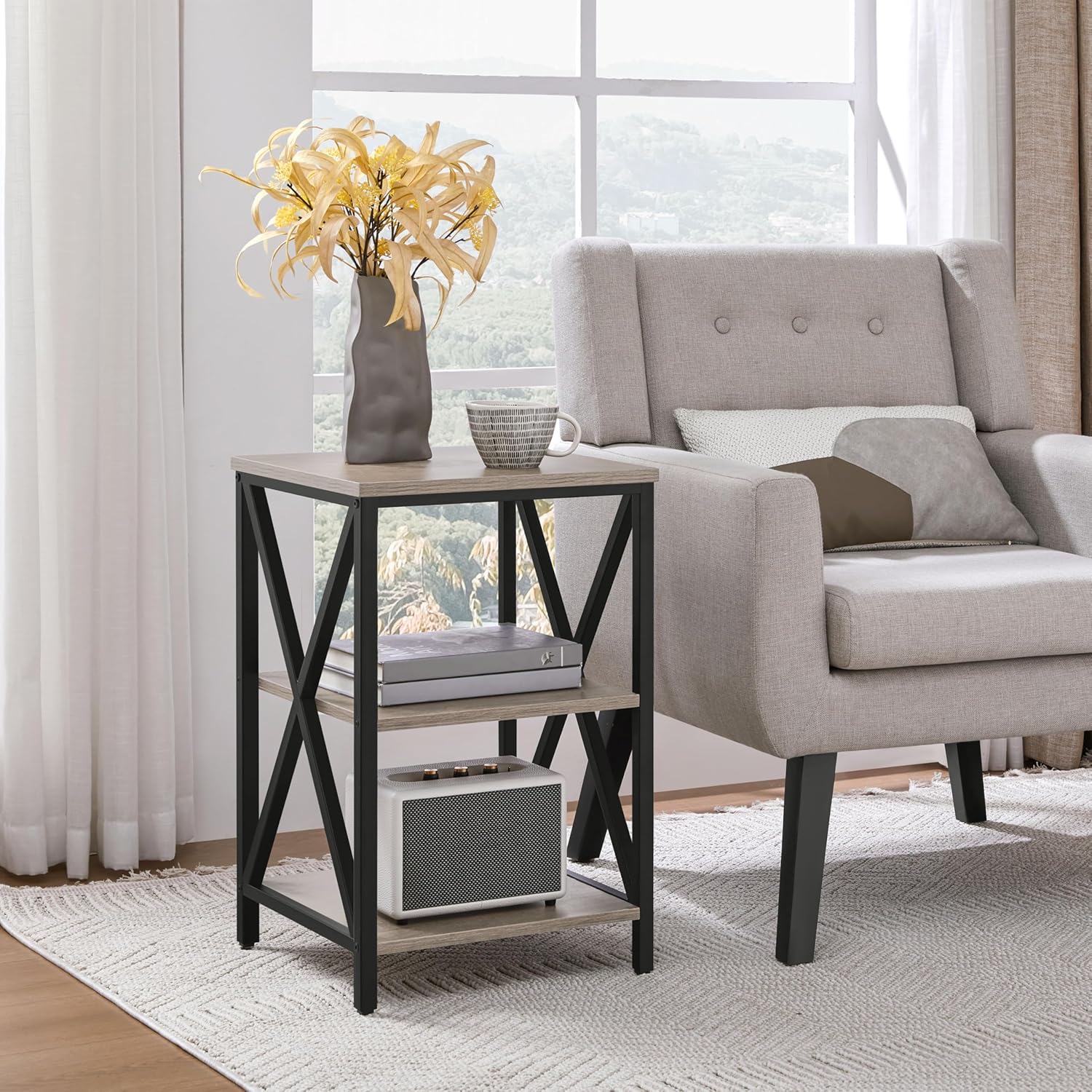 End Table Living Room, 3-Tier  - Home Office Industrial Design 评论和价格