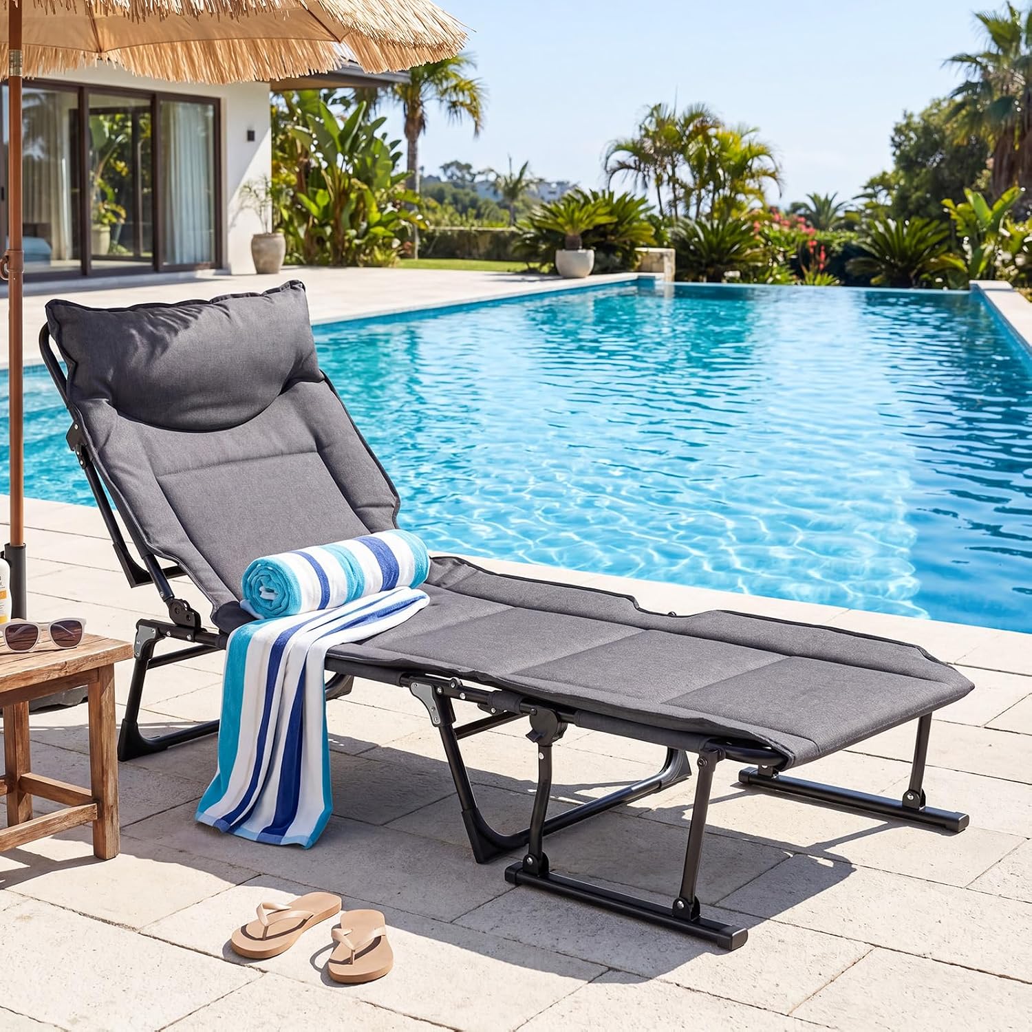 Folding Patio Lounge Chair Set - Home Office Headset 评论和价格