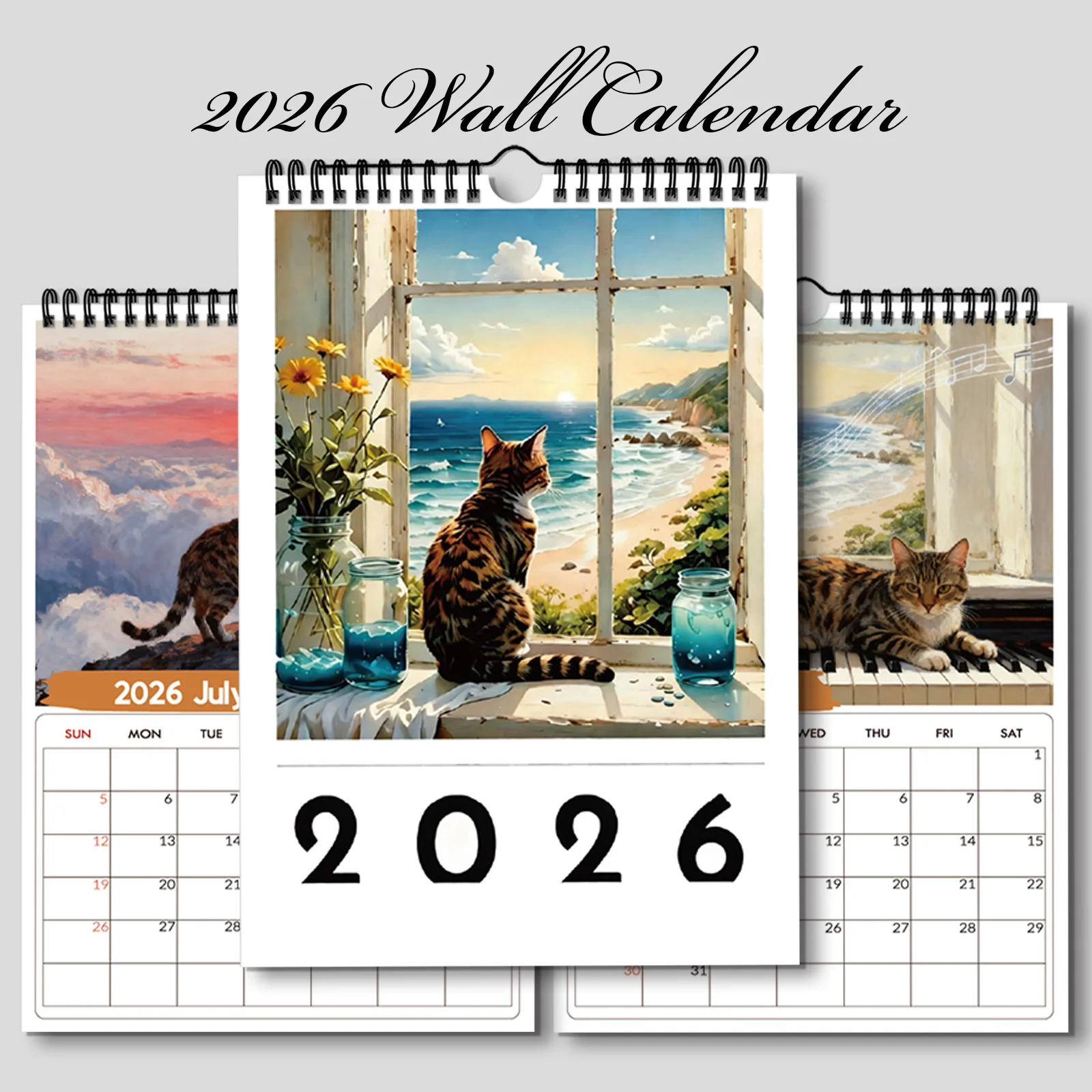 1PC 2026 Wall Calendar, Window - Home Office With View 评论和价格