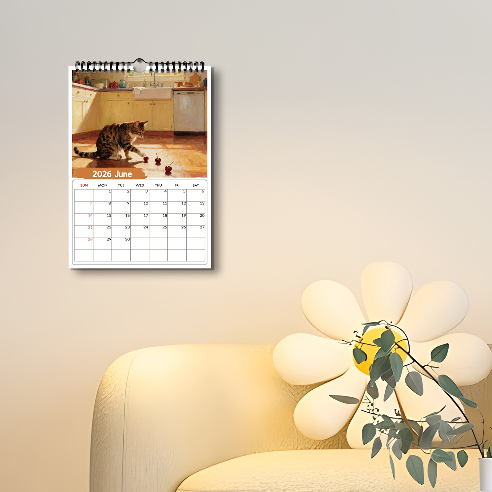 1PC 2026 Wall Calendar, Window - Home Office With View 评论和价格