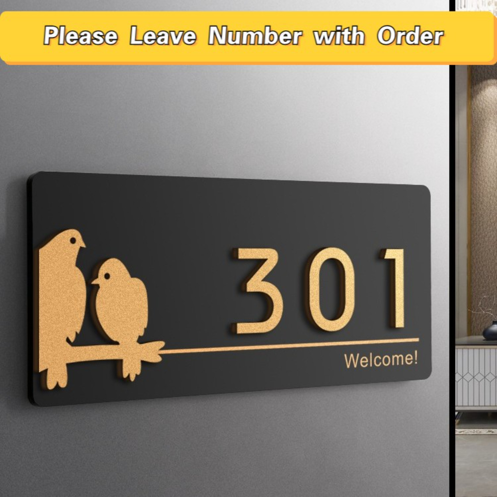 Acrylic Modern Door Plates Sho - Address Home Office 评论和价格