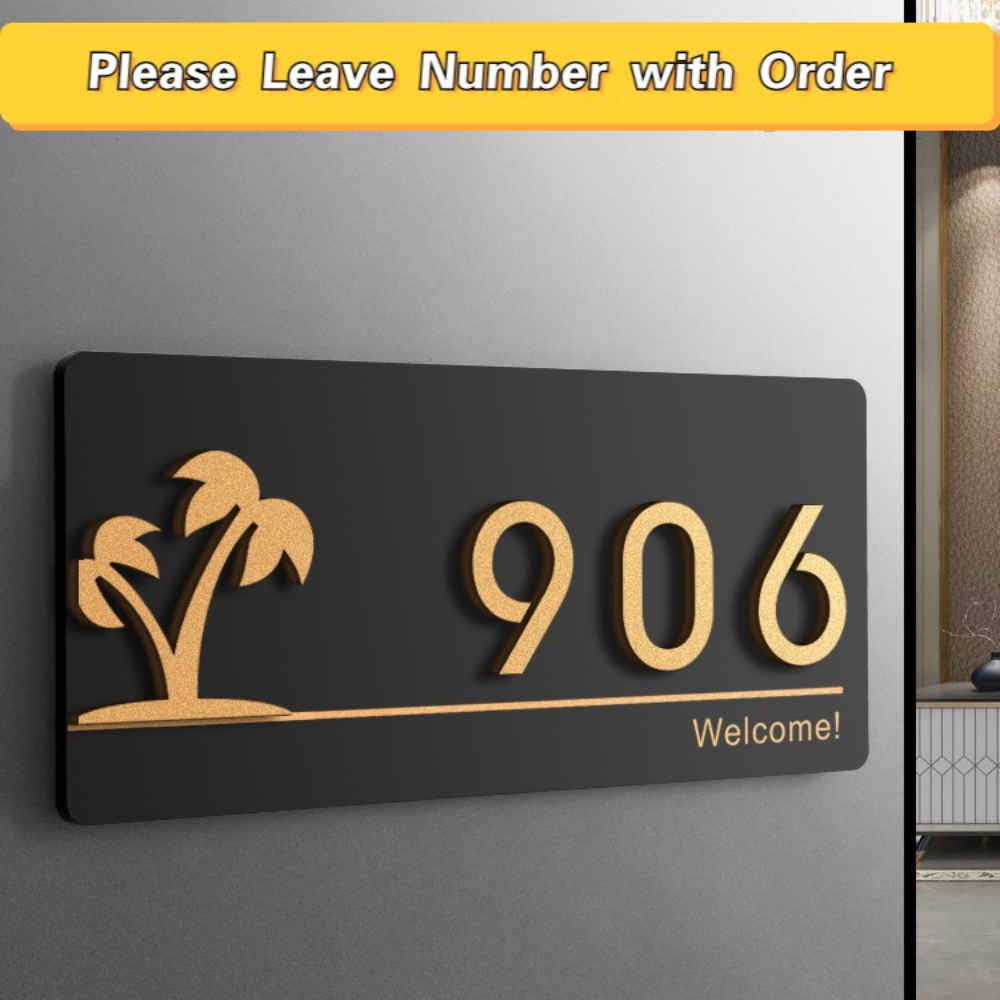 Acrylic Modern Door Plates Sho - Address Home Office 评论和价格