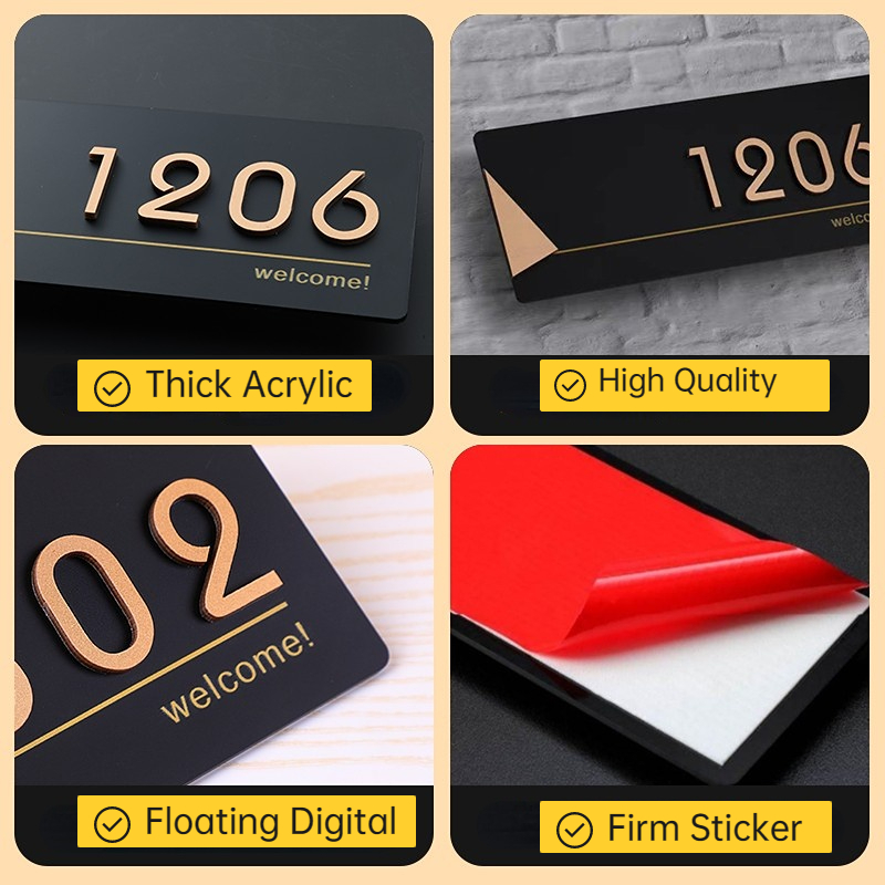 Acrylic Modern Door Plates Sho - Address Home Office 评论和价格