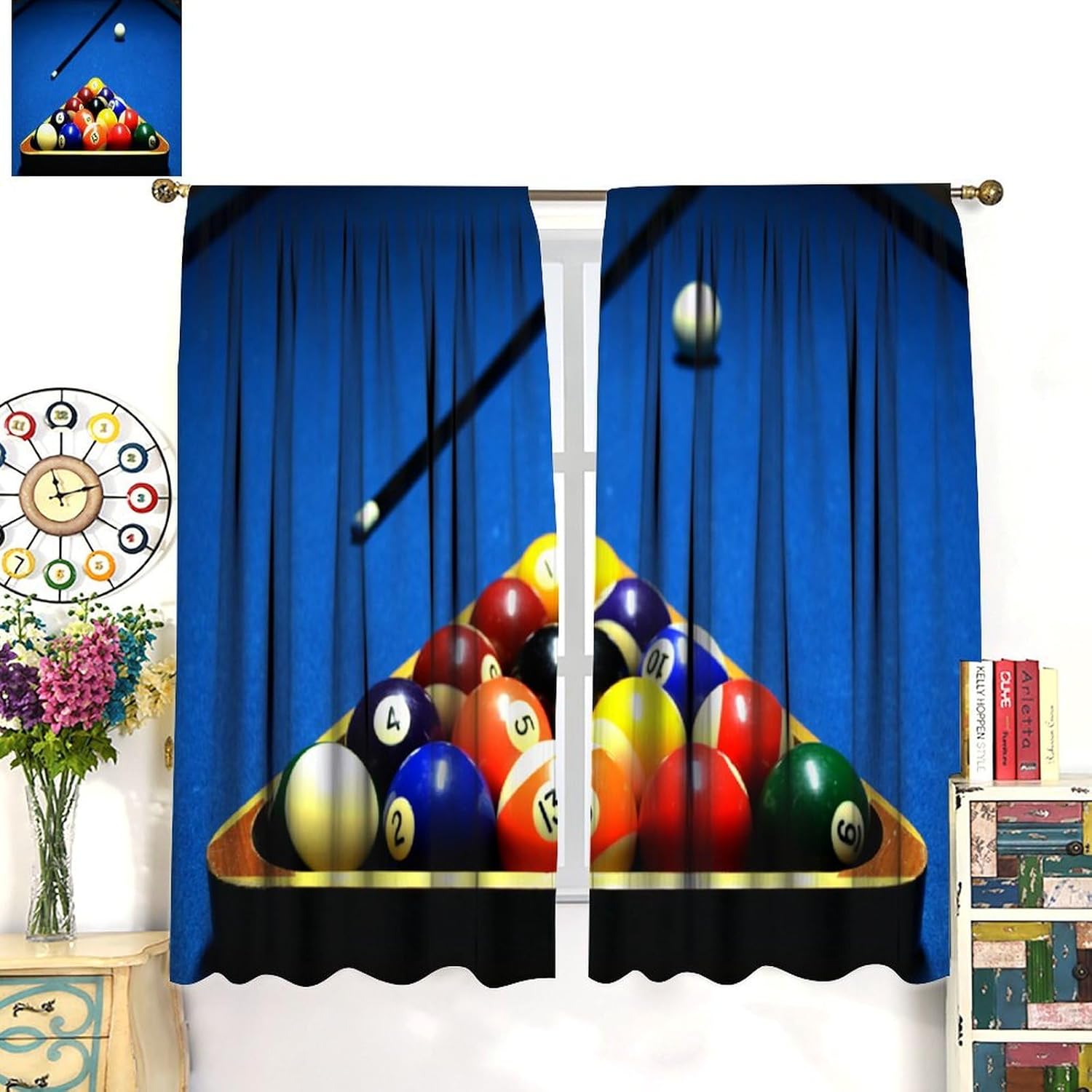 Billiard Sports Curtains, High - Home Office With View 评论和价格