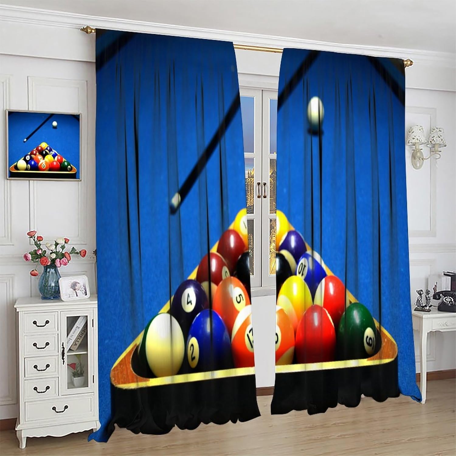 Billiard Sports Curtains, High - Home Office With View 评论和价格
