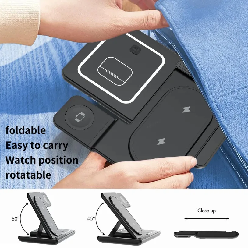 3 in 1 Foldable Wireless Charg - Desk Charging Station 评论和价格
