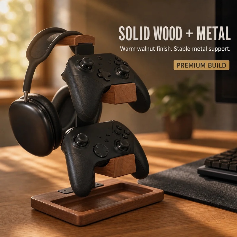 Wooden Headphone Stand Gaming  - Home Office Headset 评论和价格
