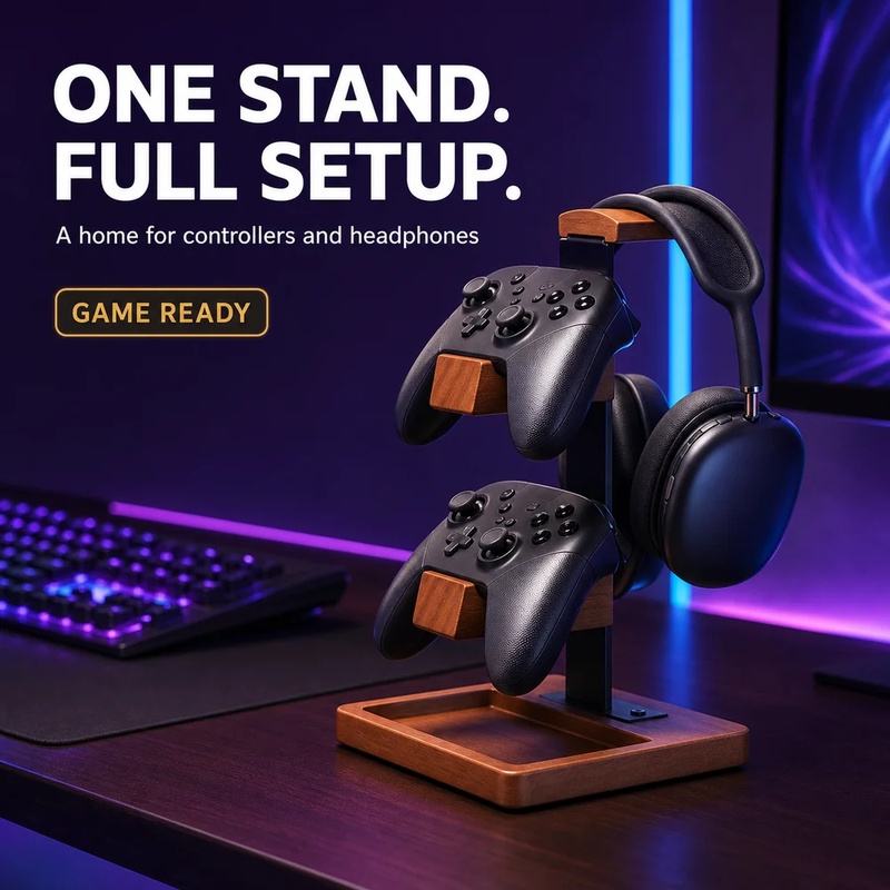 Wooden Headphone Stand Gaming  - Home Office Headset 评论和价格