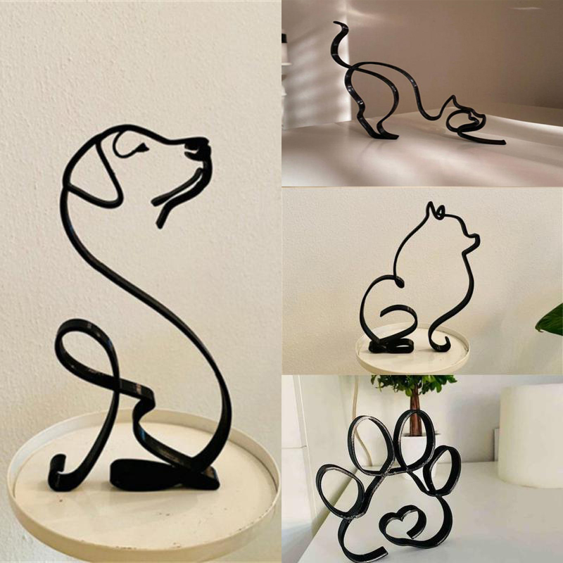 Dog Art Sculpture Metal Dog Ab - Home Office Freelancer 评论和价格