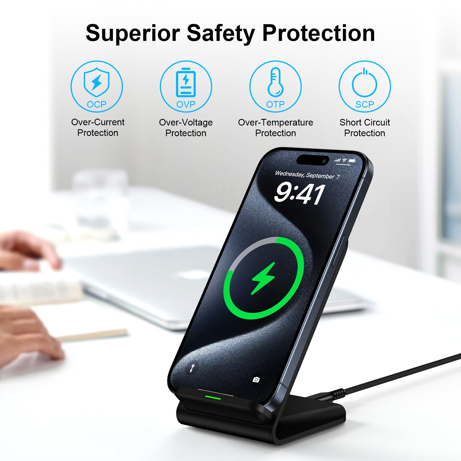 15W Wireless Charger Phone Hol - Desk Charging Station 评论和价格