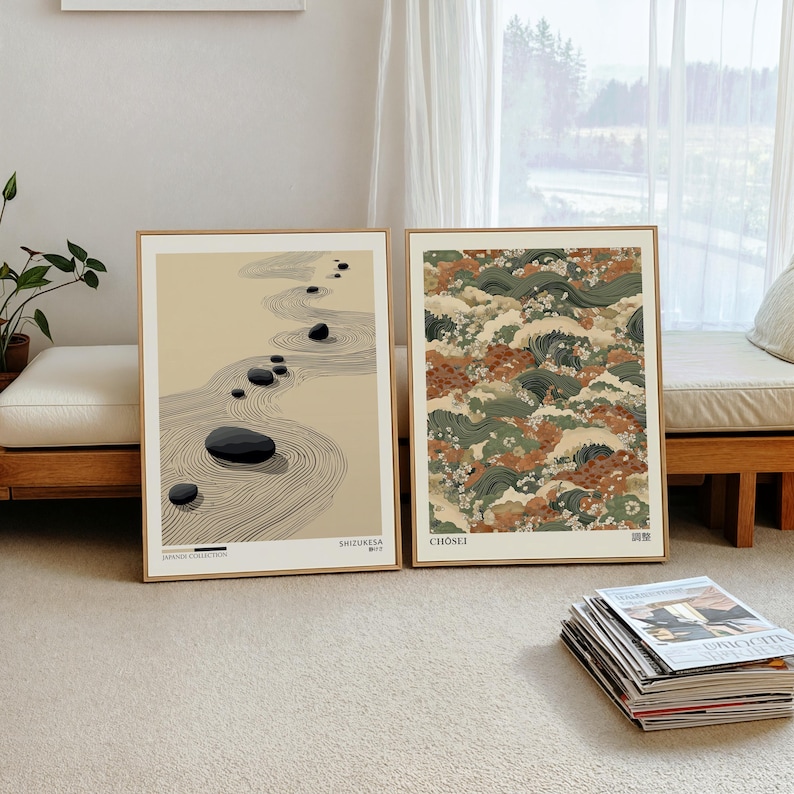 2pcs Japandi Zen Canvas Wall A - Home Office For Two 评论和价格