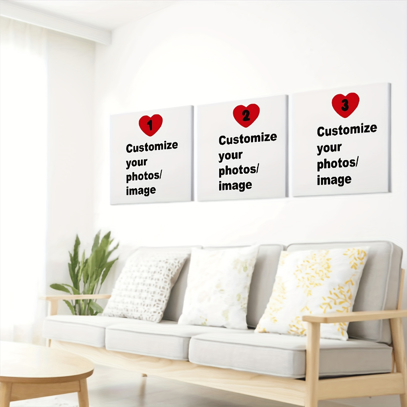3pcs/set Custom Square Canvas  - Home Office Photos 评论和价格