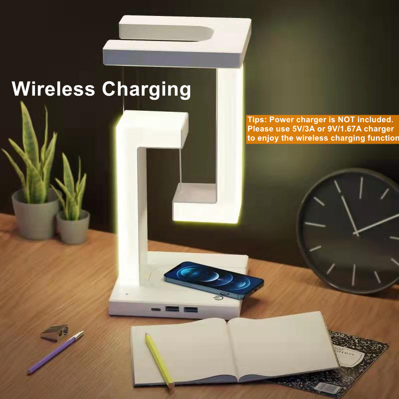 Floating Desk Lamp With Wirele - Desk Charging Station 评论和价格